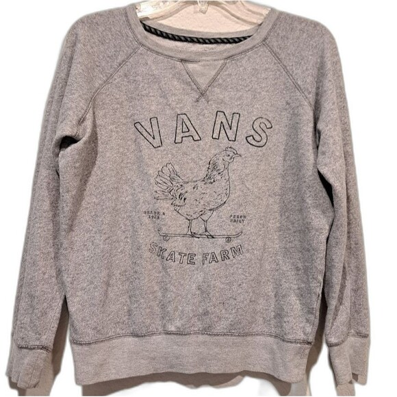 Vans vintage-style sweatshirt gray Vans Skate Farm rooster skateboard size Small - Picture 1 of 6